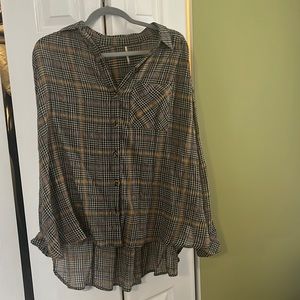 Free people flowy plaid top